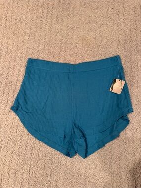 FP Movement by Free People Ribbed Teal Athletic Shorts